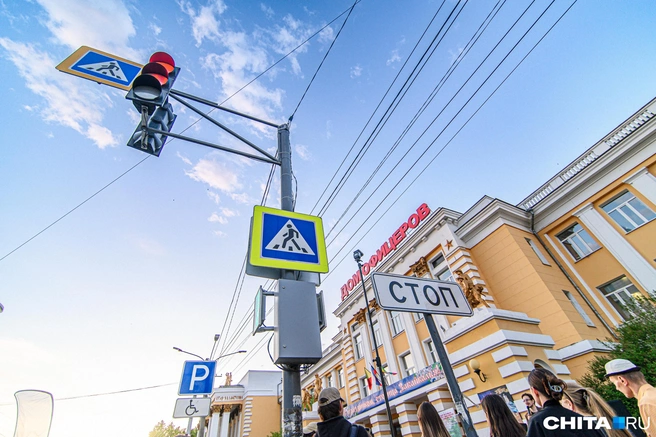 Ребенок передвигался по пешеходному переходу | Источник: Олег Фёдоров / CHITA.RU