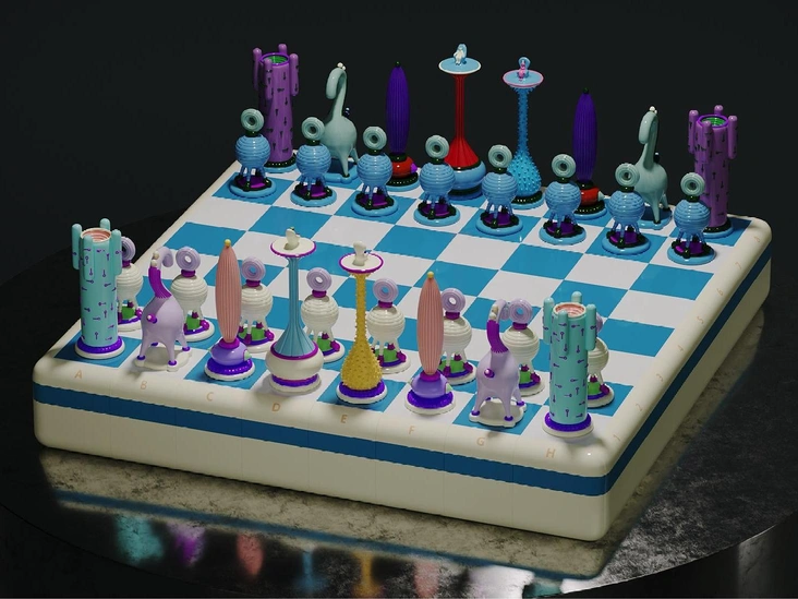 Лимитированная серия арт-шахмат «Другое королевство: светлый этап» рассказывает о ключевом жизненном этапе&nbsp;— перемирии. Объект на стыке дизайна и искусства выполнен в пастельных и голубых тонах, которые на подсознательном уровне вызывают чувство спокойствия и склонность к мечтанию. Коллекция состоит из 21 набора, которые выполнены вручную с использованием комбинации различных техник: 3D-печать из сверхпрочной смолы, формовка, лепка и полимерное литье с ручной обработкой изделий и росписью акриловыми красками. Каждые шахматы оснащены NFC-чипом&nbsp;— цифровым сертификатом с информацией о собственности.
