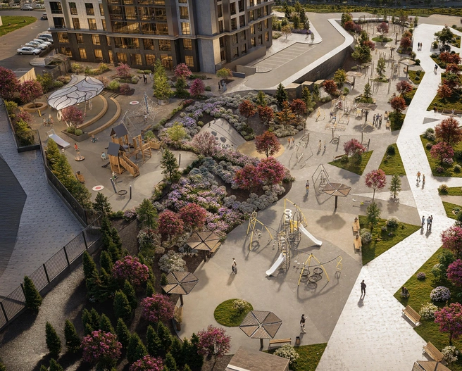 Двор в DIVO Residence | Источник: Prime Development
