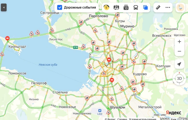 На дорогах Петербурга сложно, на КАД много пробок | www.fontanka.ru