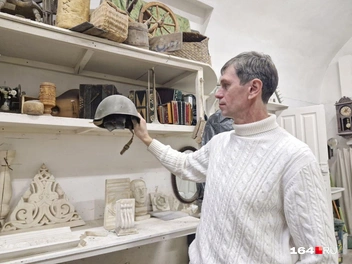 Каска времен ВОВ | Источник: Виктория Федорова / 164.RU