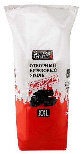 SuperGrill Уголь березовый отборный XXL, 8 кг