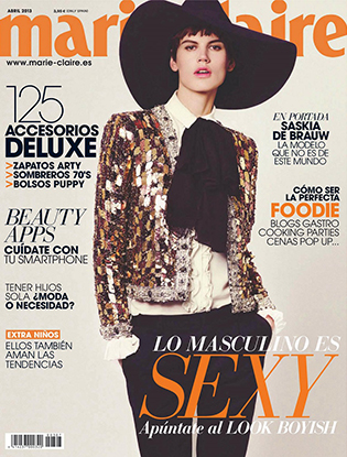 Саския де Брау на обложке Marie Claire Испания, апрель 2013