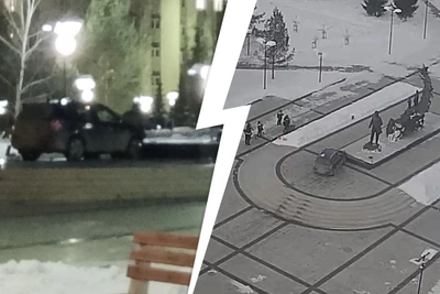 В Уфе кроссовер протаранил памятник Мустаю Кариму