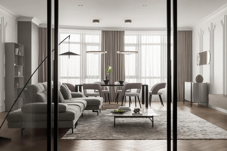 Строгость и нежность: смотрим квартиру 275 м² в Астане | Источник: Роман Якунин, София Кленова. Стиль: Айжан Абдуллина