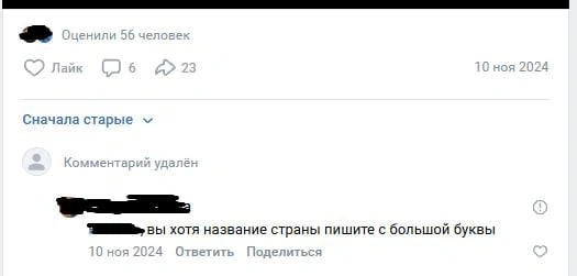 Сам экстремистский комментарий уже прочитать нельзя | Источник: Vk.com