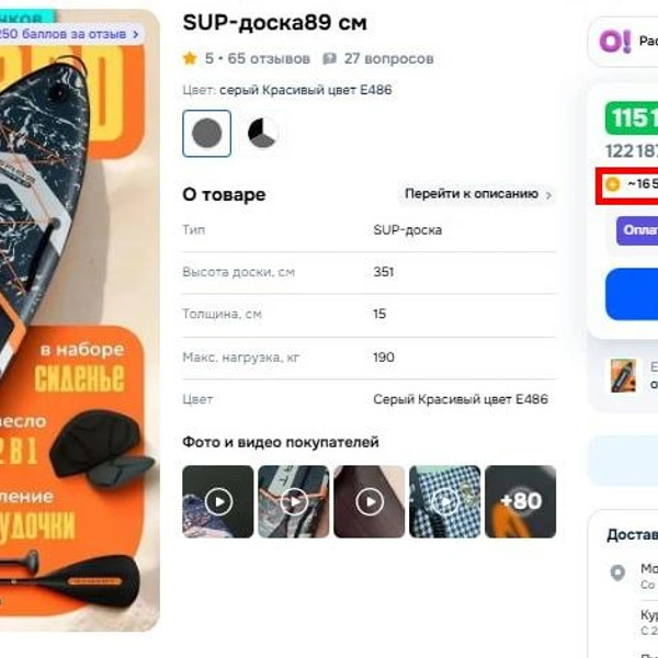 За импортный шуруповёрт за 15 тысяч придется доплатить 872 рубля, за SUP-доску за 115 тысяч&nbsp;— 16,5 тысяч. | Источник: скриншот маркетплейса