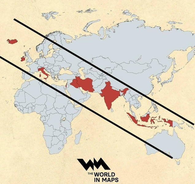 Догадаться сможет только гений: что изображено на этой карте? | Источник: The World in Maps