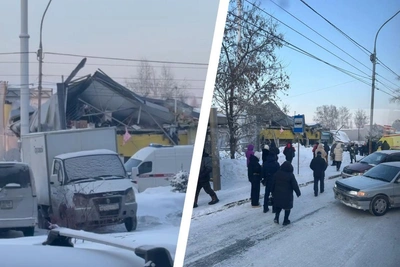 Two injured in shopping center building collapse on Pervomayka