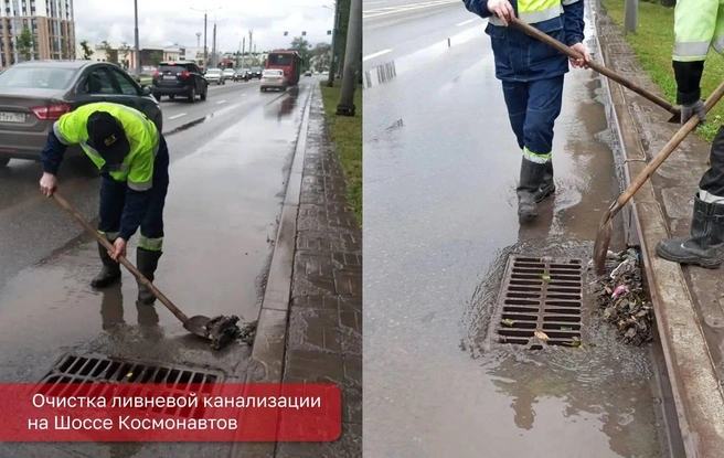 Глава города показал, как очищают стоки ливневки | Источник: Эдуард Соснин / Telegram
