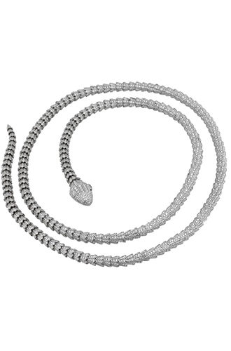 Колье из коллекции Serpenti: белое золото, бриллианты и бриллиантовое паве.