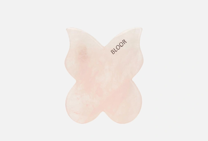 Скребок гуаша для массажа лица из цельного кварца BLOOR stone Butterfly 1 шт — купить в Москве