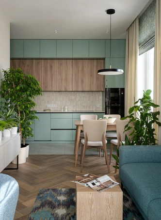 Вся мебель выполнена по авторским эскизам и изготовлена в местной мастерской. Плитка на фартуке, Equipe. | Источник: Катя Самойлович. Стиль: Милана Колодник 