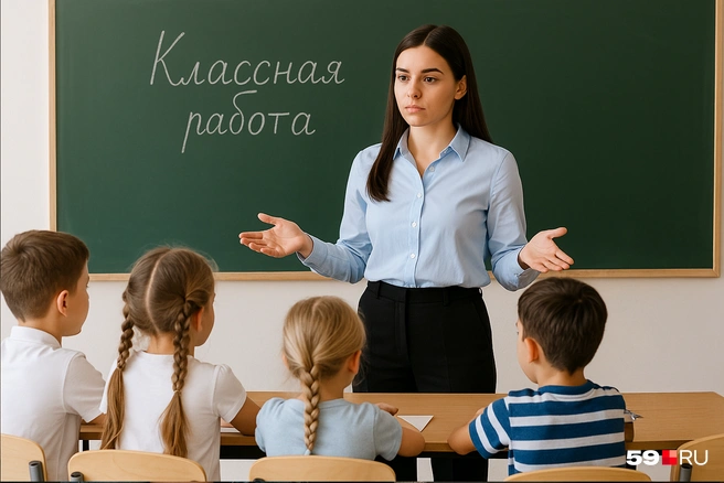 Пермячка работает учителем в обычной общеобразовательной школе | Источник: Мария Романова / 59.RU