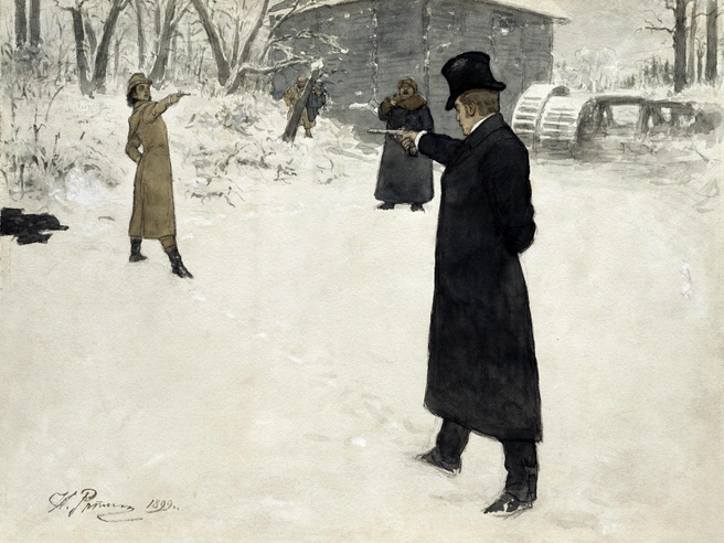Илья Репин. «„Евгений Онегин“. Дуэль Онегина с Ленским». 1899 | Источник: akg-images via Legion Media