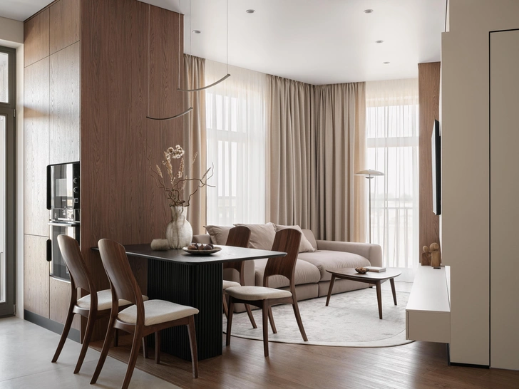 Стулья, Teak house. Диван, Dome fabrique. Ковер, Art de Vivre. | Источник: Максим Максимов. Ирина Халезова