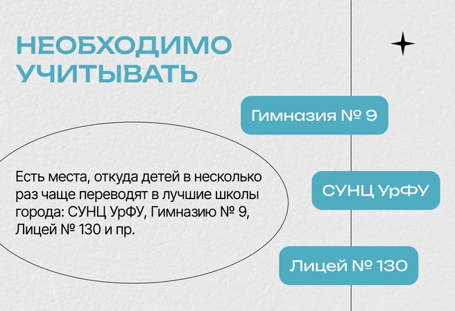 Уровень детей, поступающих в лучшие школы Екатеринбурга | Источник: Ирина Калмыкова