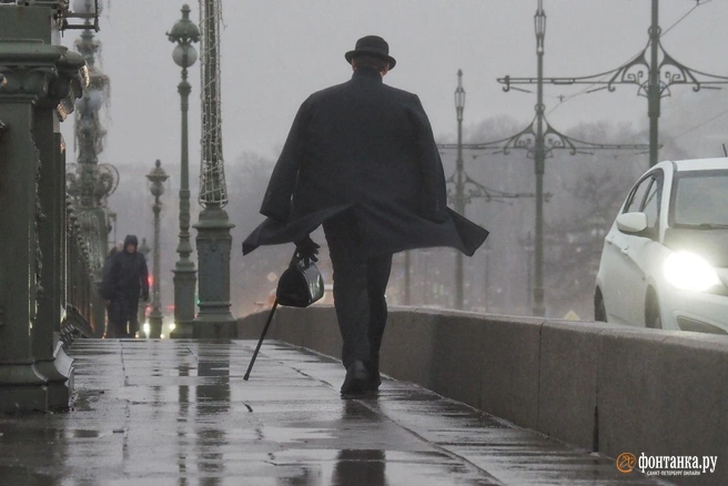 Троицкий мост в Петербурге в декабре