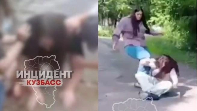 Судя по роликам, толпа измывалась над девочкой несколько раз | Источник: Инцидент Кузбасс / Telegram