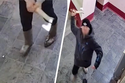 Тюменец атаковал камеру видеонаблюдения с топором