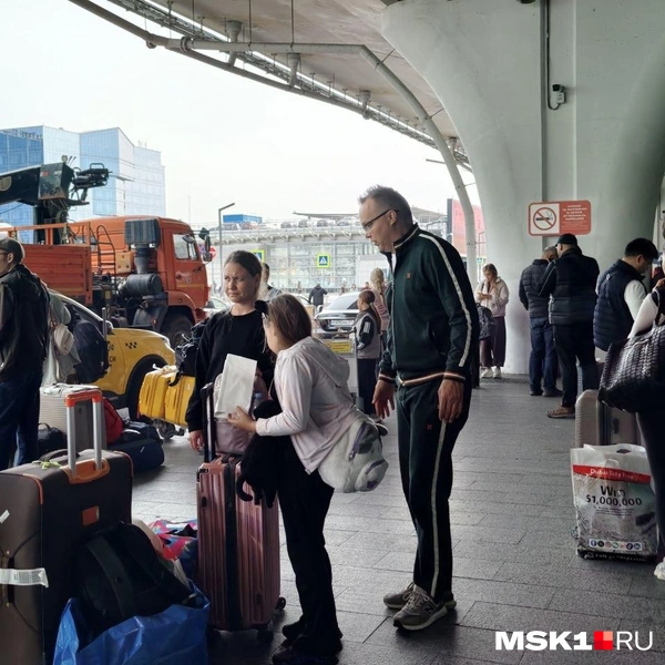 Семьи проводили ночь в аэропорту, многие едут с детьми в отпуск | Источник: Дмитрий Бондарев / MSK1.RU