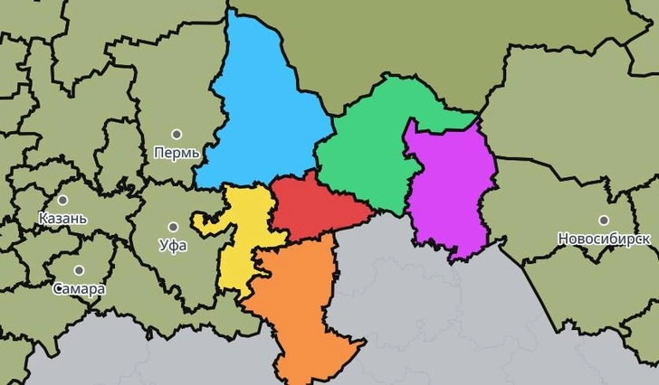 Сложный тест на пространственное мышление: где на этой карте Курганская область? | Источник: mapus.ai