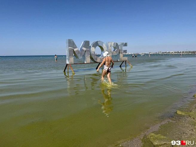 Вода не везде в водорослях, нужно пройтись по берегу | Источник: Валерия Дульская / 93.RU