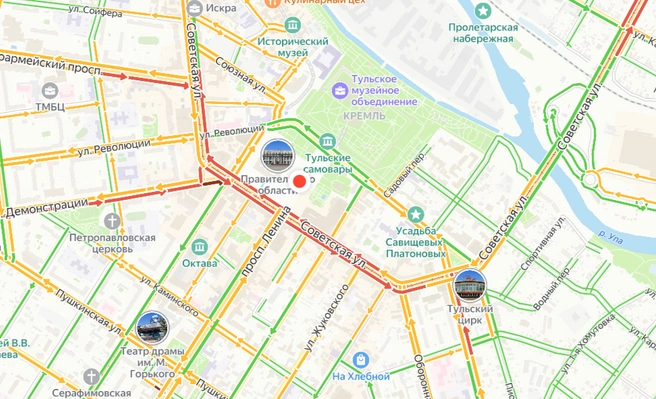 Так сейчас выглядит центр Тулы | Источник: yandex.ru/maps
