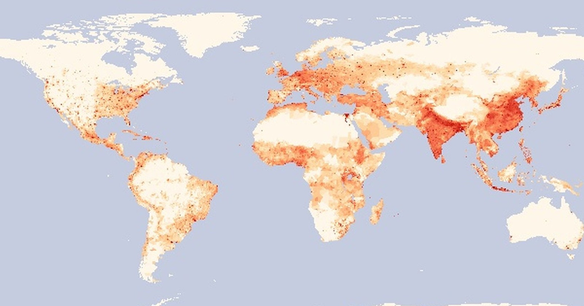 Карта плотности населения земли