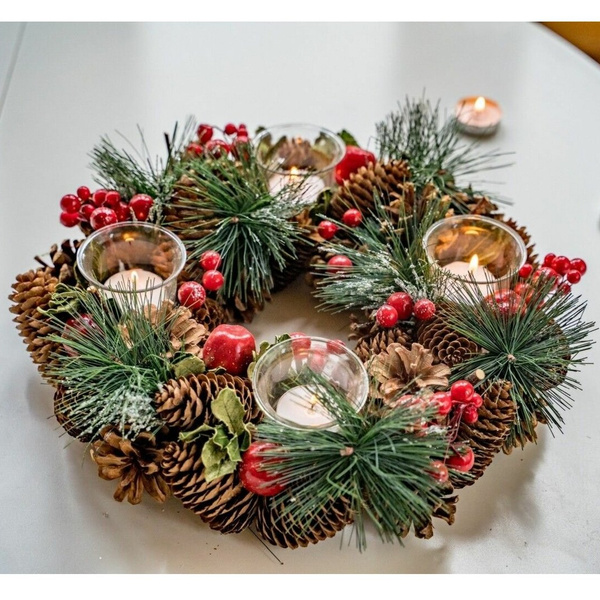 Подсвечник-венок «Рождественский этюд», на 4 свечи, Kaemingk