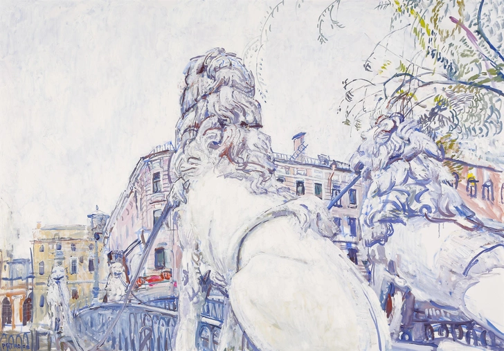 Игорь Петров. «Белая ночь. Львиный мост». 2014. Холст, масло | Источник: МИСП