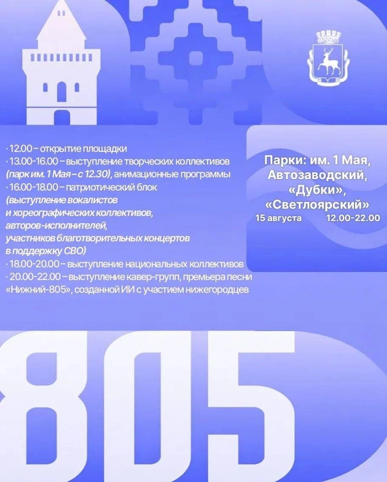 программа в других городских парках | Источник: администрация Нижнего Новгорода