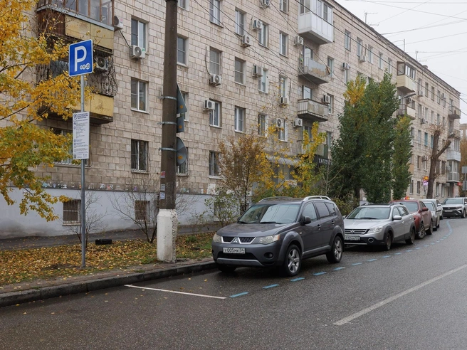 Платные парковки организованы на участках, где бесплатная стоянка создавала помехи для общественного транспорта | Источник: Алексей Волхонский / V1.RU