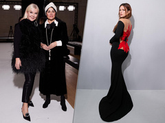 Нетребко в тюрбане и Торн с «цветочной» спиной: шоу Yanina Couture ярко вернулось на Неделю высокой моды