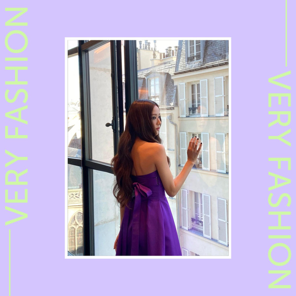 Леди в фиолетовом: Джису из BLACKPINK эффектно появилась на Неделе моды в Париже