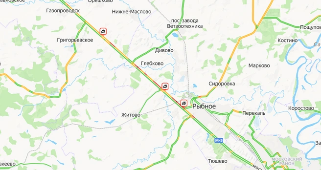 Но в целом в Рязани пробок нет | Источник: yandex.ru/maps