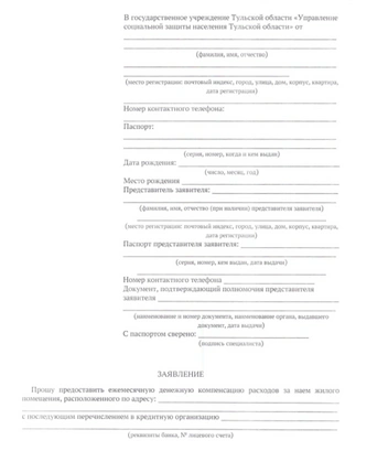 Такое заявление нужно будет заполнить на месте | Источник: npatula.ru