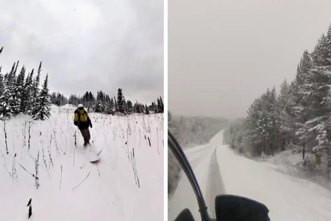 Зима пришла в октябре | Источник: Ride to be free (Ergaki & Aradan freeride community) / Telegram, читатель NGS24.RU