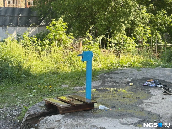 Несмотря на цивилизацию вокруг, многие тут и сегодня берут воду из колонки | Источник: Настасья Медведева / NGS.RU