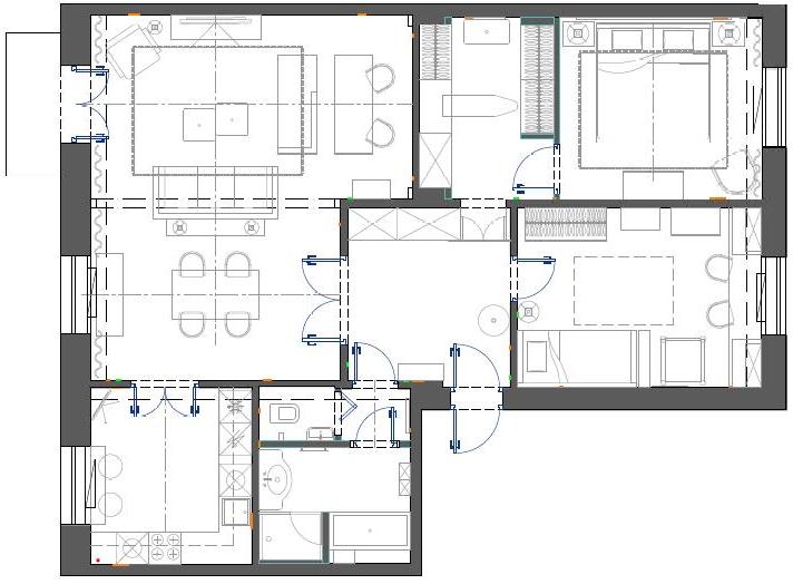 Парижские апартаменты 97,8 м² в московской «сталинке»