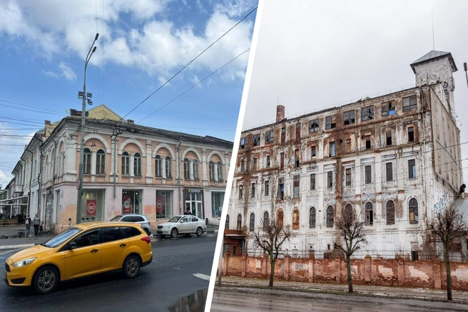 В центре ярославля у собственников собираются забрать дома-памятники | Источник: Михаил Евраев / Telegram, Кирилл Поверинов / 76.RU