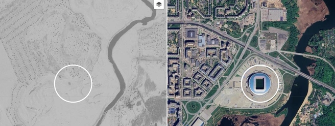 До 2019 года стадион, кстати, назывался просто «Казань Арена» | Источник: spymaps.space