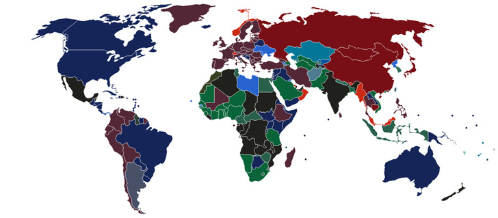 Карта: цвет паспорта в разных странах мира