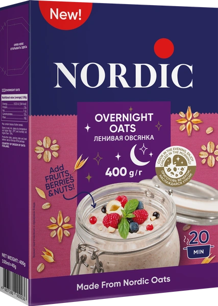 Nordic Хлопья овсяные Ленивая овсянка