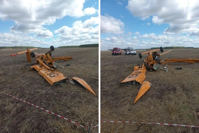 Опубликованы первые фото рухнувшего в Омской области самолета