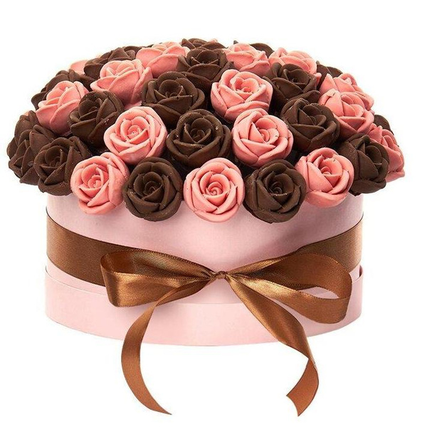 Шоколадные розы в коробке, 51 шт., Choco Story