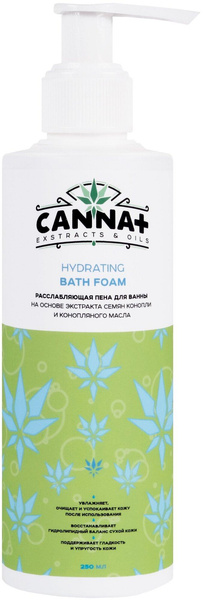 CANNA+ Расслабляющая гель пена для ванны восстановление и заживление Hydrating Bath Foam 