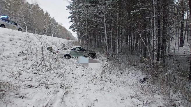 Пассажирку машины доставили в больницу | Источник: Госавтоинспекция Новосибирской области