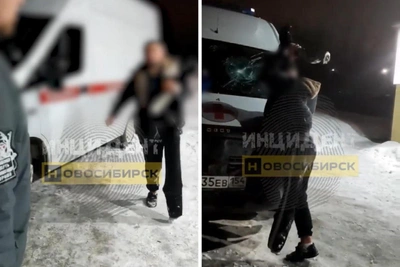 Сибиряк протезом разбил стекло скорой помощи