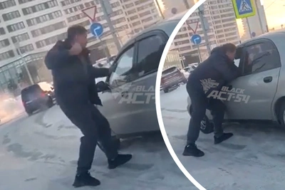 В Новосибирске мужчина разбил стекло автомобиля в дорожном конфликте